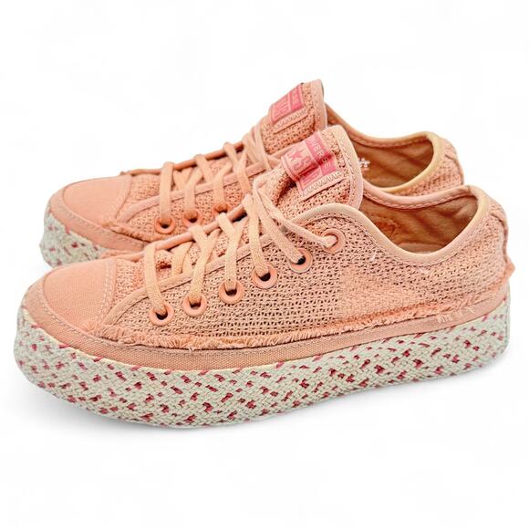 Chuck Taylor Platform Espadrille Shoes Women 5.5 All Star Rose Gold Free People‎ - Picture 3 of 10